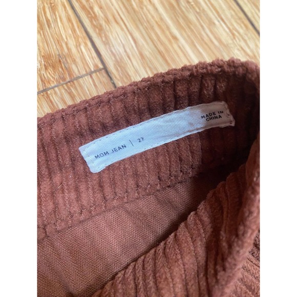 Pacsun Corduroy Mom Jean Size 27 Women's High Rise Pant Brown Rust Ankle Crop - Picture 7 of 10